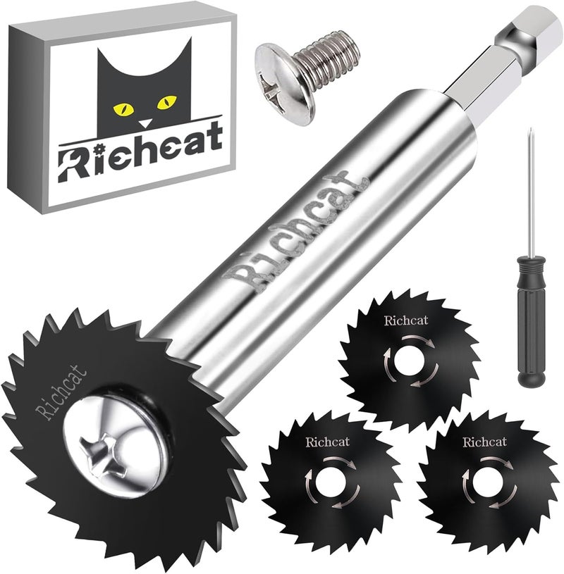 Richcat Inside Pipe Cutter with 3 Replaced Blades, for PVC and Plastic Pipe,Blade 1.2mm thick - Image 1